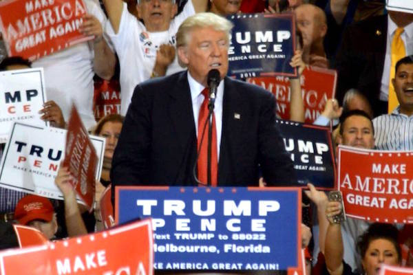 Donald Trump visits Melbourne, Florida.