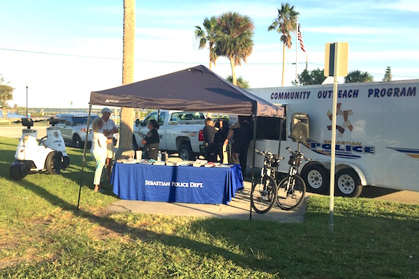 Sebastian Police Department at Community Night Out at Riverview Park.