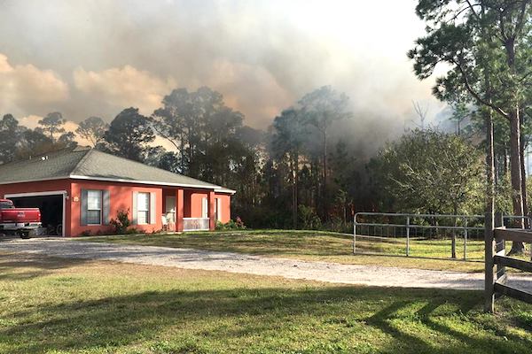 Brush fire in Grant.