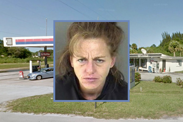 Vero Beach woman seen dancing around at gas station.