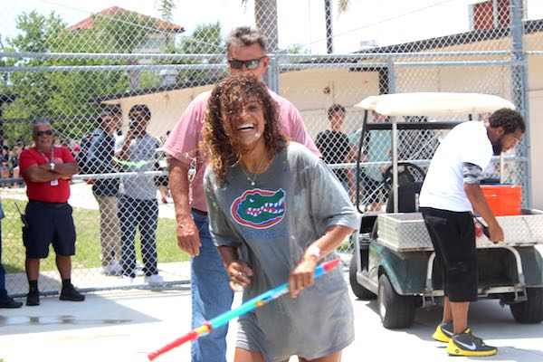 Seniors celebrate early dismissal at Vero Beach High School.