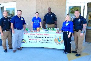 Sebastian Police Department and the St. Sebastian Catholic Church hosted a turkey drive at Walmart to help families in need for Thanksgiving.