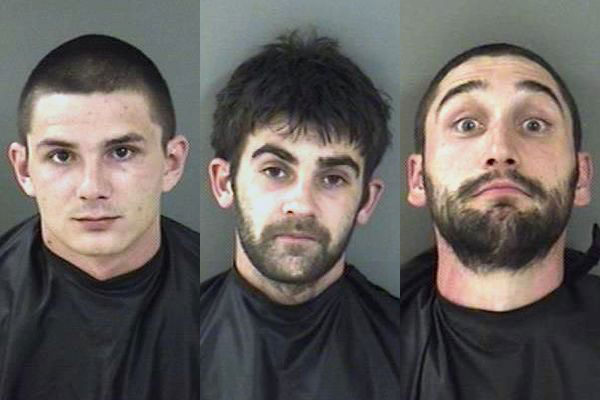 Jeremiah Calaway Napier, Donald John Scali, and Joseph Morgan Saucier were charged with Grand Theft.