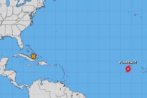 Tropical Storm Florence moving tracking north.