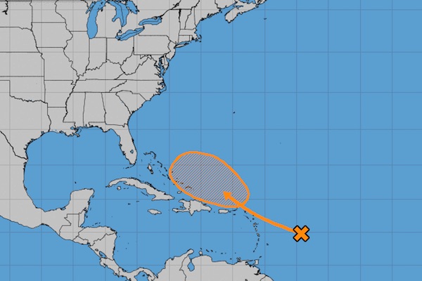 Tropical wave moving closer to Sebastian and Vero Beach, Florida.