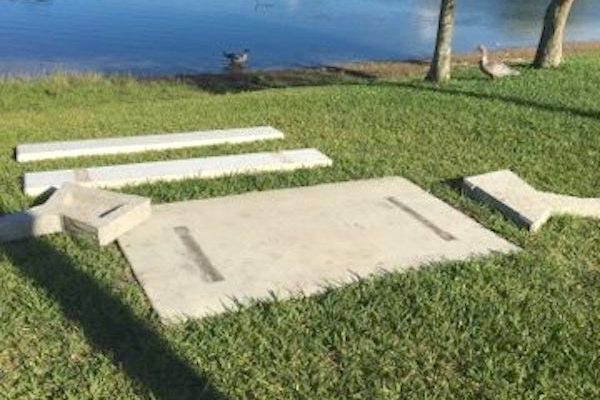 Parents find child's memorial bench torn apart at Easy Street Park in Sebastian, Florida.