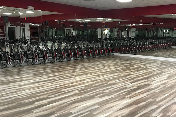 New flooring at Sebastian Fitness.