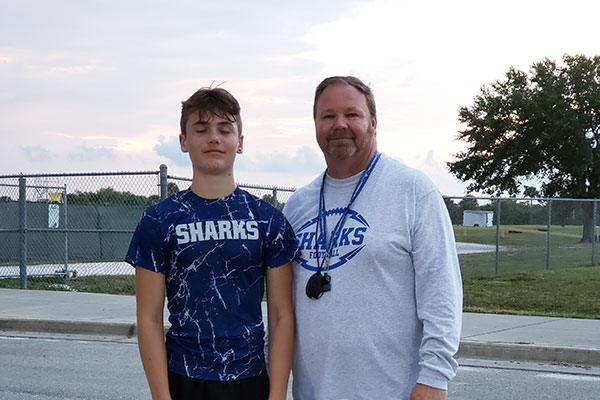 Joshua Zalucky and Coach Rob Harris