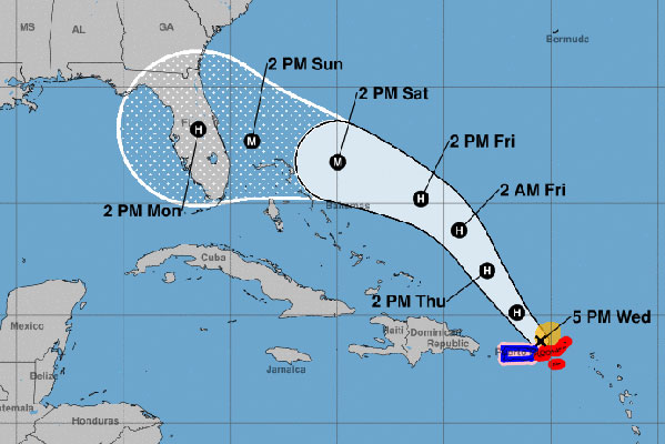 Hurricane Dorian cone in Florida.