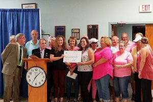 The Sea of Pink Walk for Breast Cancer in Barefoot Bay, Florida.