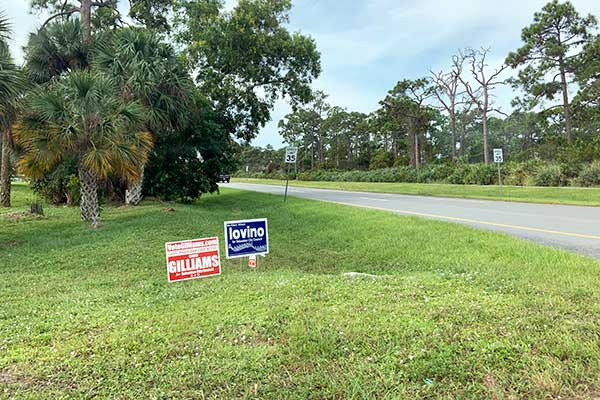 Sebastian City Council signs are being removed or damaged.