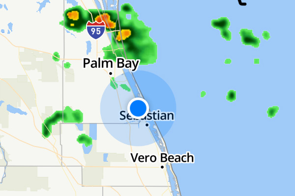 Rain this week in Sebastian, Florida.