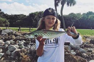 Abram (Tarzan) Miller fishing at the Sebastian Inlet.