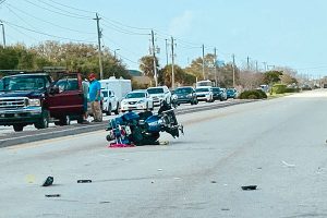 Motorcycle crash in Sebastian, Florida.