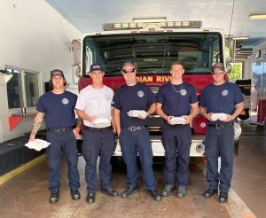 Sandy's Grille donated food to Fire Stations #8 and #9