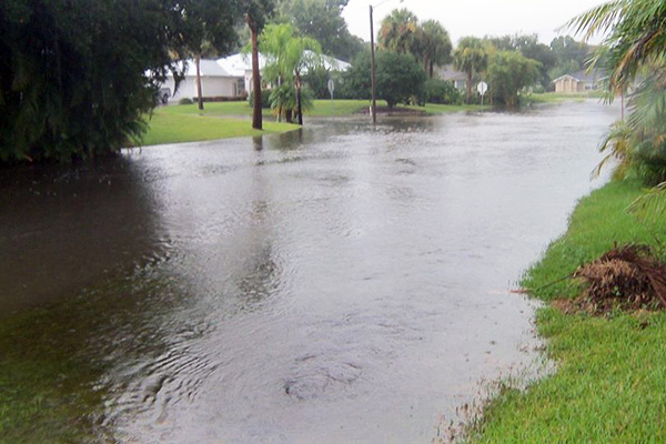 Flooding in Sebastian, Florida.