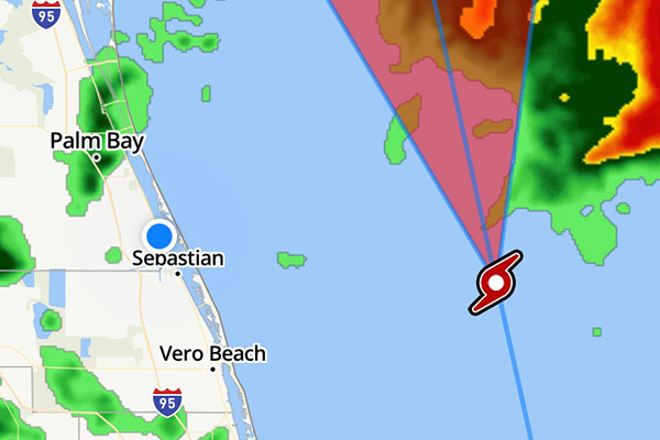 Tropical Storm Isaias in Sebastian, Florida.