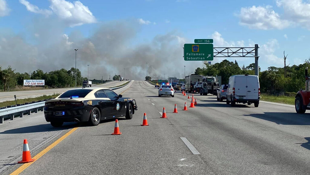 Fire near I-95 (Photo by Fellsmere Police Department)