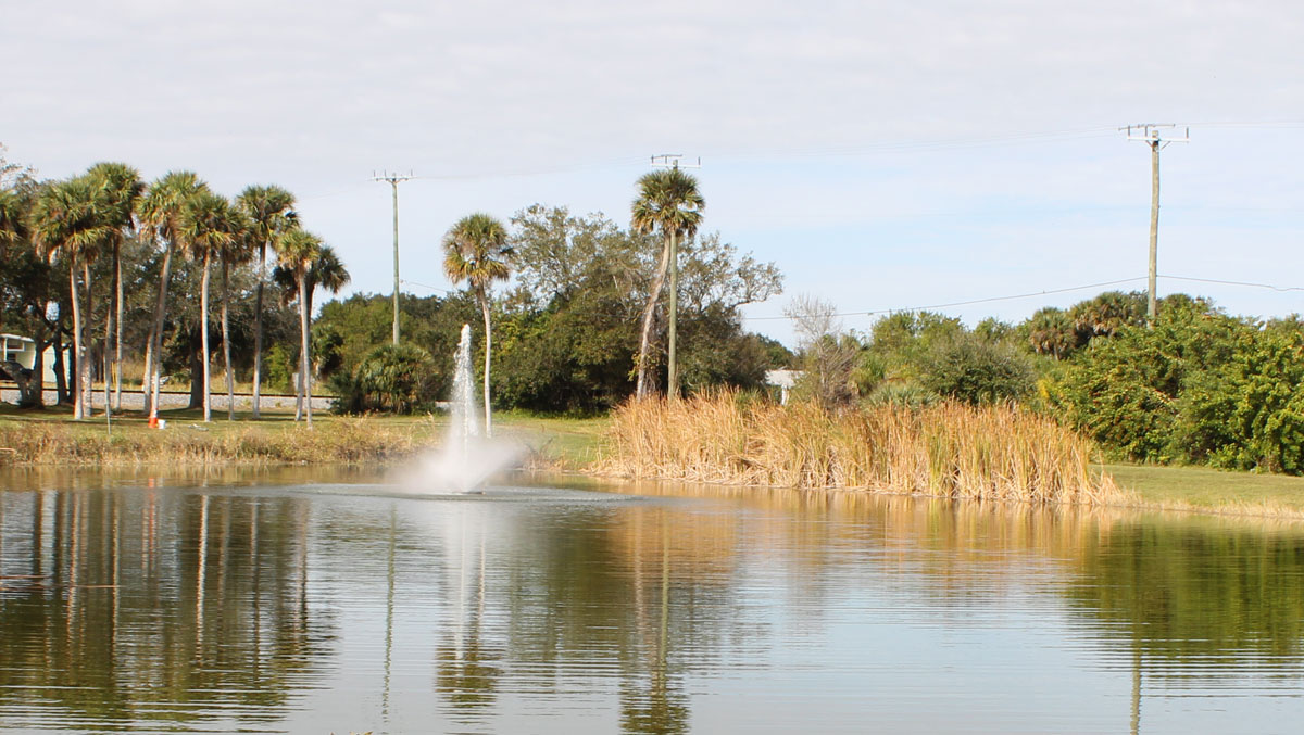 Car submerged in pond on Schumann Drive in Sebastian, Florida.