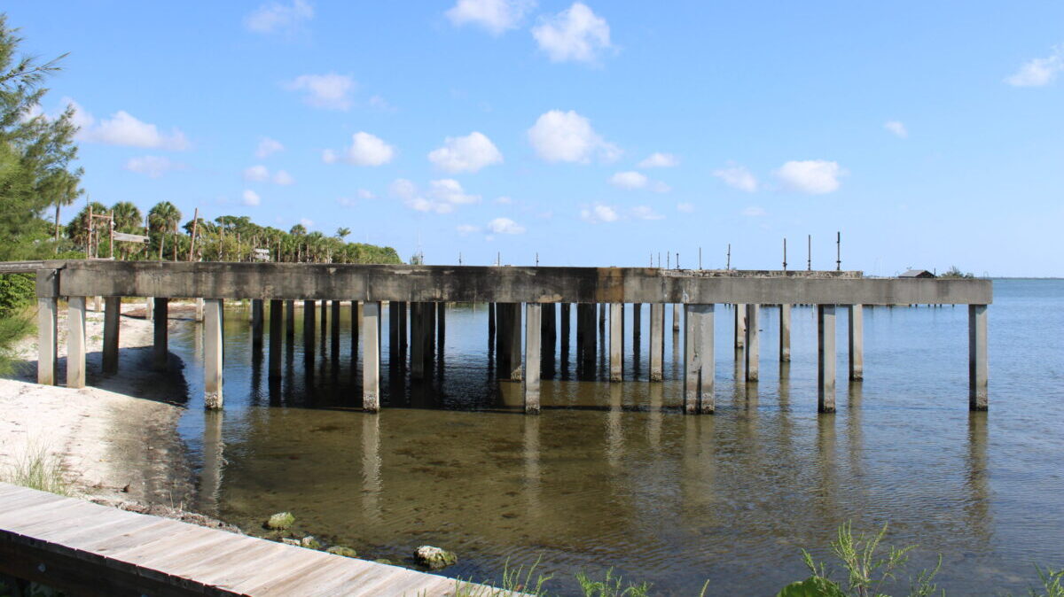 Concrete platform next to Squidlips in Sebastian, Florida.