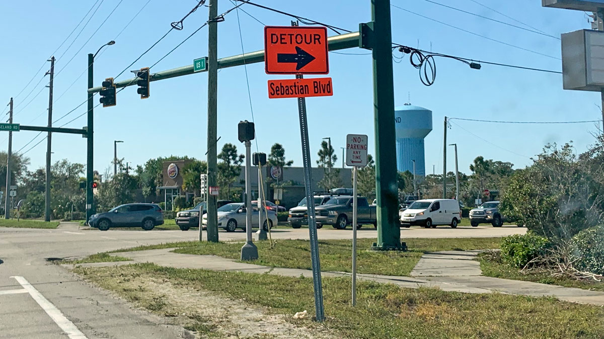 Detours in Sebastian, Florida.