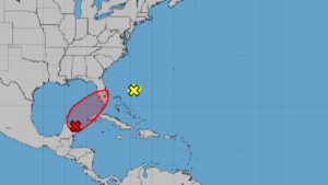 Tropical depression or tropical storm near Florida.