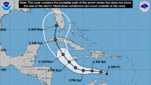 Tropical depression nine is expected to strengthen into a hurricane next week. (NOAA)