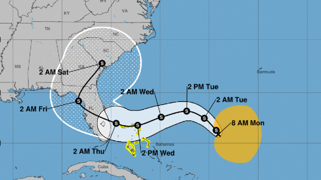 Subtropical Storm Nicole tracking (NOAA)