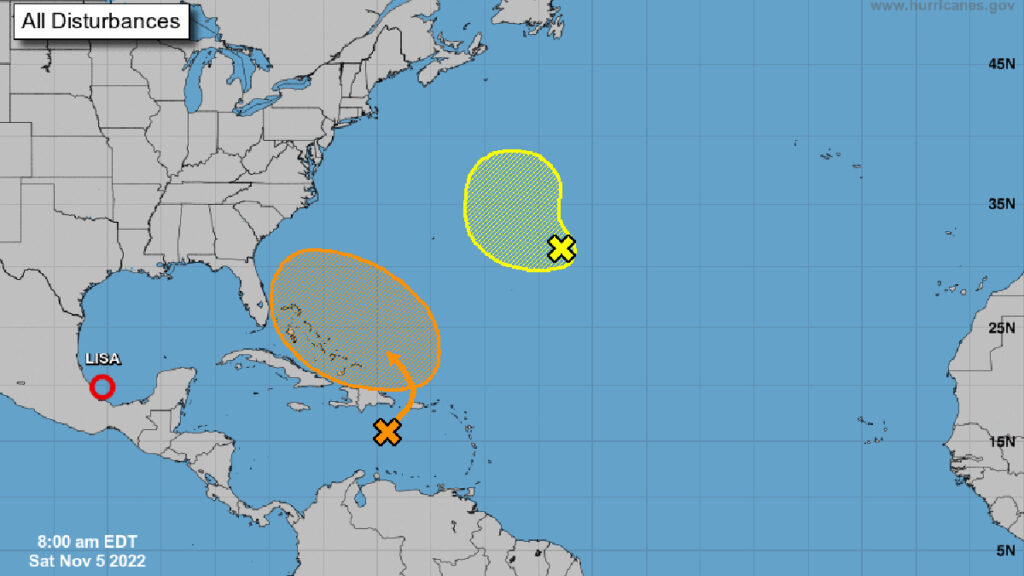 Potential tropical storm near Florida.