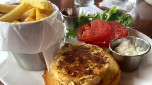 Crab Cake sandwich at Mo-Bay Grill in Sebastian.