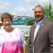 Photo features Cheryl Thibault, President of Sebastian River Area Chamber of Commerce, alongside Fred Jones, the Mayor of Sebastian.