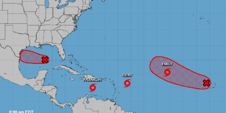 3 tropical storms and 2 disturbances