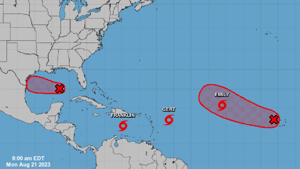 3 tropical storms and 2 disturbances