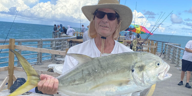 Kirby Kitchener was at the end of the North Jetty when he caught this large jack cravelle.