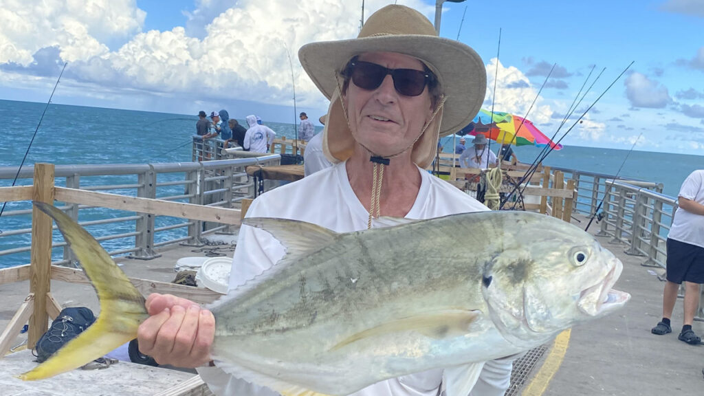 Kirby Kitchener was at the end of the North Jetty when he caught this large jack cravelle.