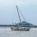 Derelict vessel in the water between Captain Hirams and Squid Lips.