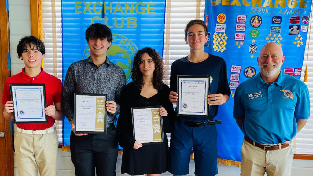 Pictured L-R Gabriel Escamilla, Jake Rincon, Stefani Sanchez, Wyatt Walker, and student Co-ordinator Adam Preuss