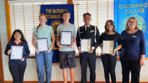 Pictured left to right: Paula Carrasco-Pazmino, Sophia Watford, Noah Doyle, Kai Edwards, Evelyn Castro with Sebastian Exchange Club Student Coordinator Kim Prado