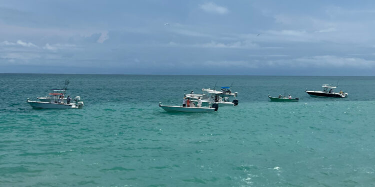 Boaters fishing near the North Jetty at the Sebastian Inlet (Sebastian Daily)