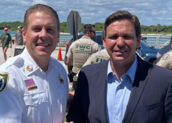 Sheriff Eric Flowers and Gov. Ron DeSantis