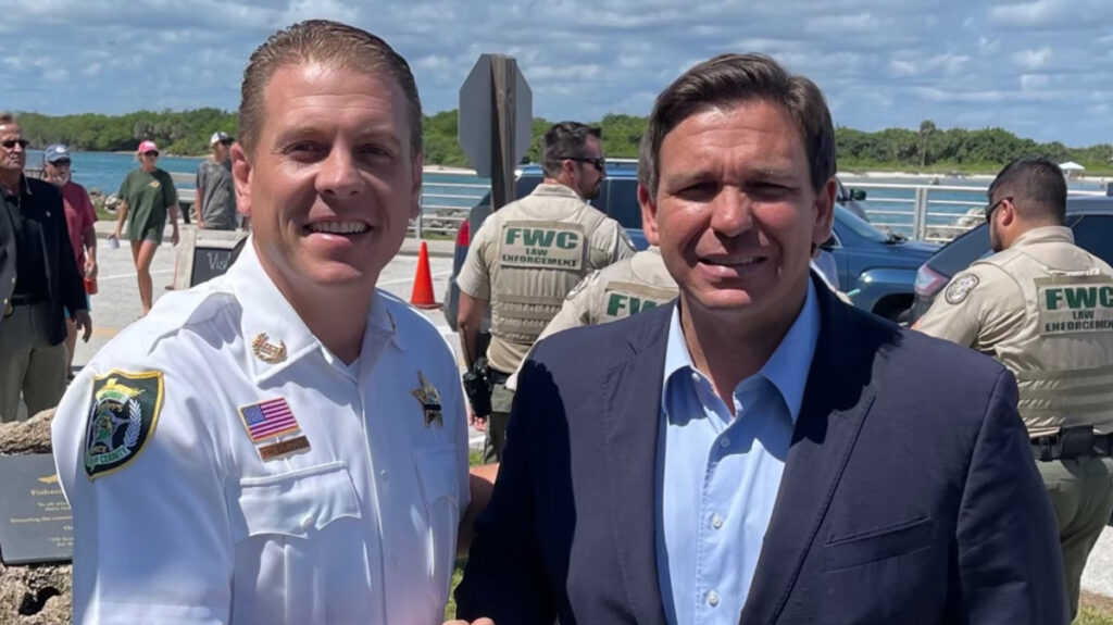 Sheriff Eric Flowers and Gov. Ron DeSantis