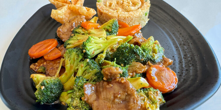 Beef and Broccoli dish at the Red Wok in Vero Beach, Florida