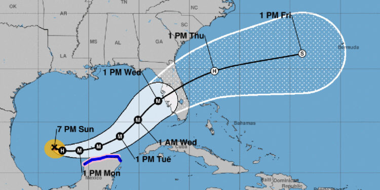 Hurricane Milton path